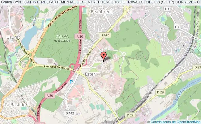 plan association Syndicat InterdÉpartemental Des Entrepreneurs De Travaux Publics (sietp) CorrÈze - Creuse - Haute-vienne - Limoges