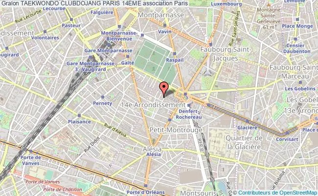 plan association Taekwondo Clubdojang Paris 14Ème Paris