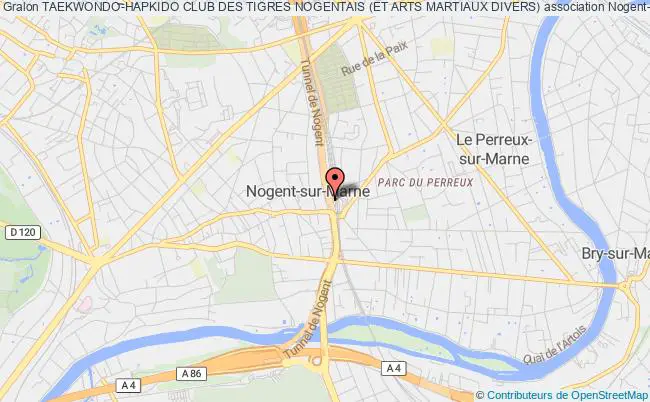 plan association Taekwondo-hapkido Club Des Tigres Nogentais (et Arts Martiaux Divers) Nogent-sur-Marne