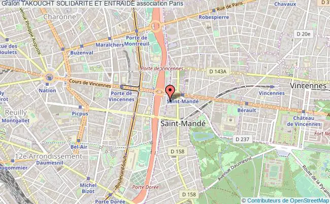 plan association Takoucht Solidarite Et Entraide Paris 12e