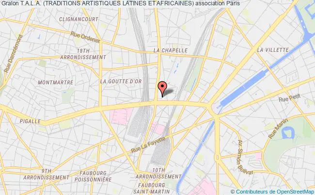 plan association T.a.l.a. (traditions Artistiques Latines Et Africaines) Paris