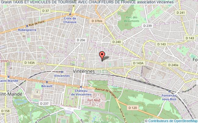 plan association Taxis Et Vehicules De Tourisme Avec Chauffeurs De France Vincennes