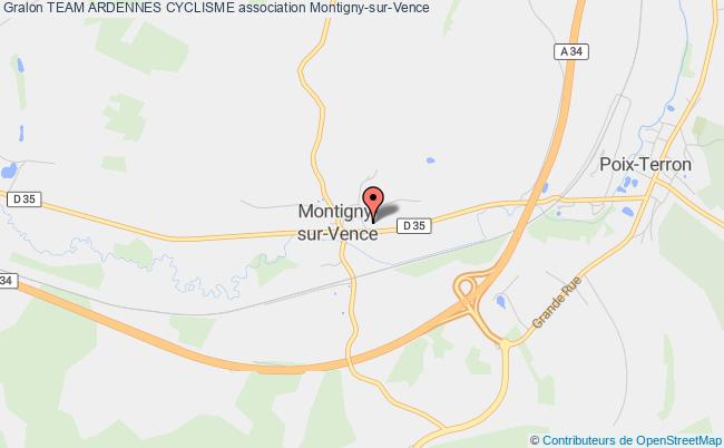 plan association Team Ardennes Cyclisme Montigny-sur-Vence