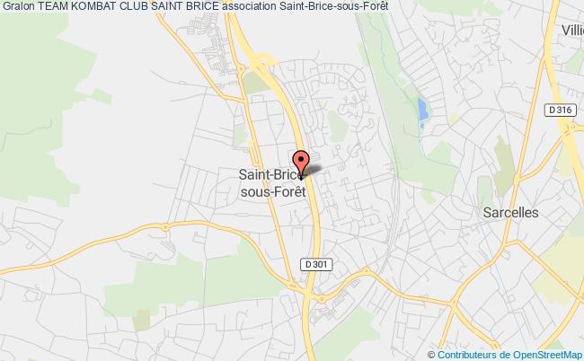 plan association Team Kombat Club Saint Brice Saint-Brice-sous-Forêt