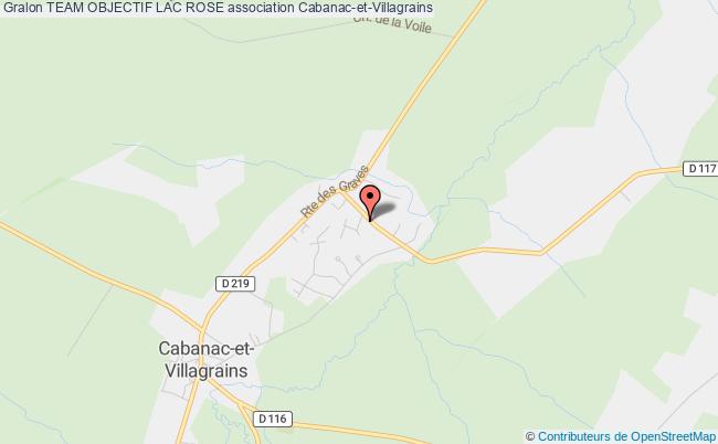 plan association Team Objectif Lac Rose Cabanac-et-Villagrains