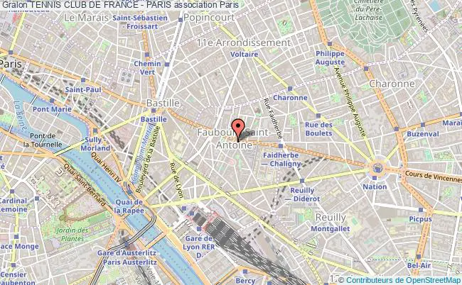 plan association Tennis Club De France - Paris Paris 12e