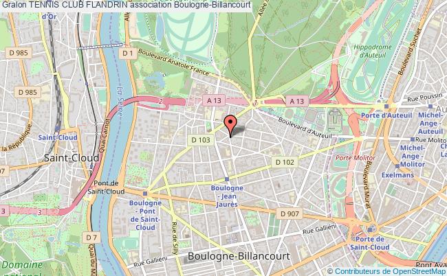 plan association Tennis Club Flandrin Boulogne-Billancourt