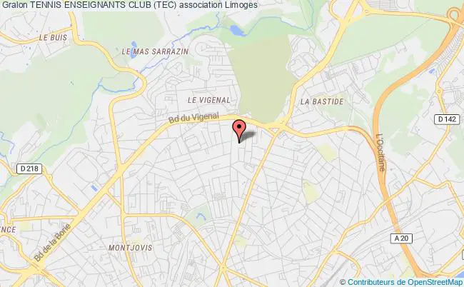 plan association Tennis Enseignants Club (tec) Limoges