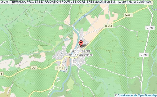 plan association Terraiga, Projets D'irrigation Pour Les Corbieres Saint-Laurent-de-la-Cabrerisse