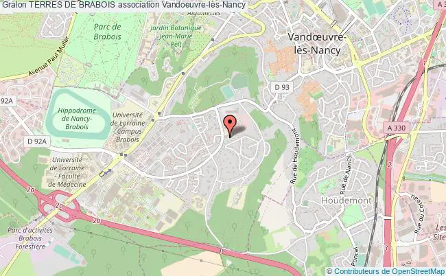 plan association Terres De Brabois Vandoeuvre-lès-Nancy