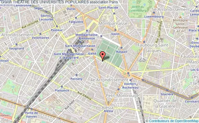 plan association Theatre Des Universites Populaires Paris 14e
