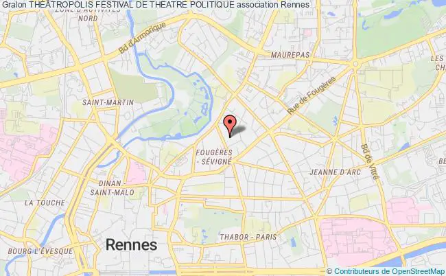 plan association ThÉÂtropolis Festival De Theatre Politique Rennes
