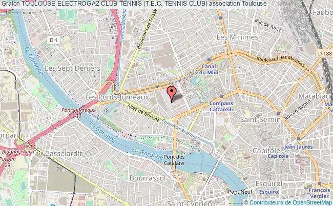 plan association Toulouse Electrogaz Club Tennis (t.e.c. Tennis Club) Toulouse