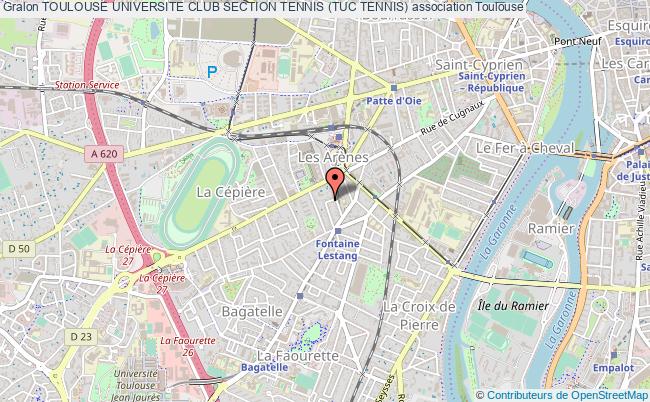 plan association Toulouse Universite Club Section Tennis (tuc Tennis) Toulouse
