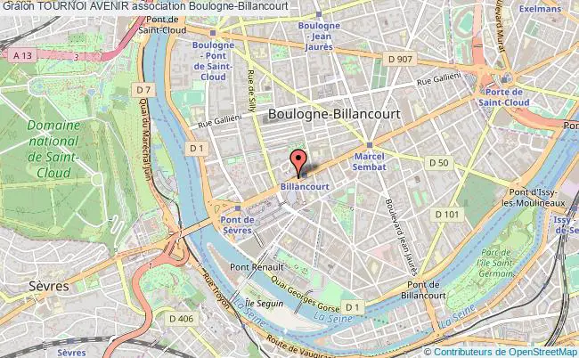 plan association Tournoi Avenir Boulogne-Billancourt