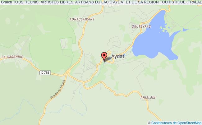 plan association Tous Reunis, Artistes Libres, Artisans Du Lac D'aydat Et De Sa Region Touristique (tralalarts) Aydat