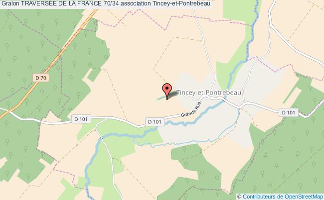 plan association TraversÉe De La France 70/34 Tincey-et-Pontrebeau