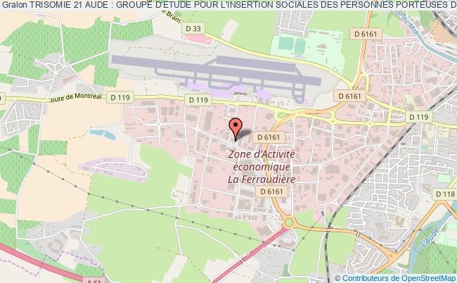 plan association Trisomie 21 Aude : Groupe D'etude Pour L'insertion Sociales Des Personnes Porteuses De Trisomie 21 Carcassonne