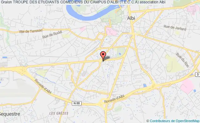 plan association Troupe Des Etudiants Comediens Du Campus D'albi (t.e.c.c.a) Albi