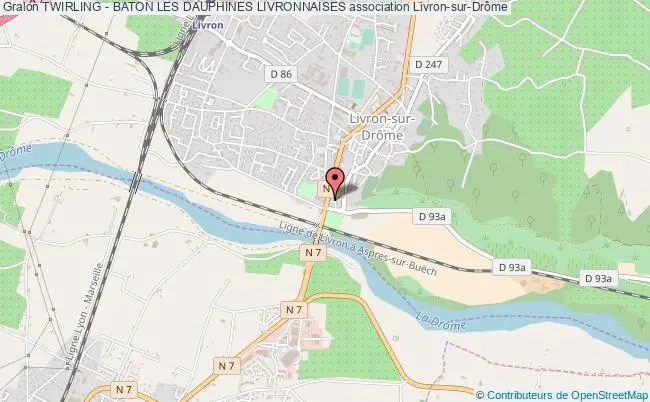 plan association Twirling - Baton Les Dauphines Livronnaises Livron-sur-Drôme