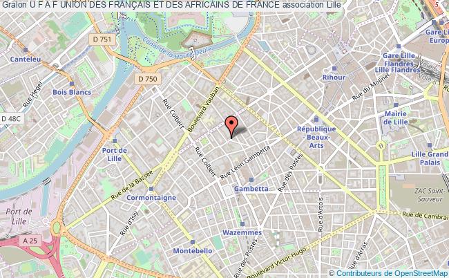 plan association U F A F Union Des FranÇais Et Des Africains De France Lille