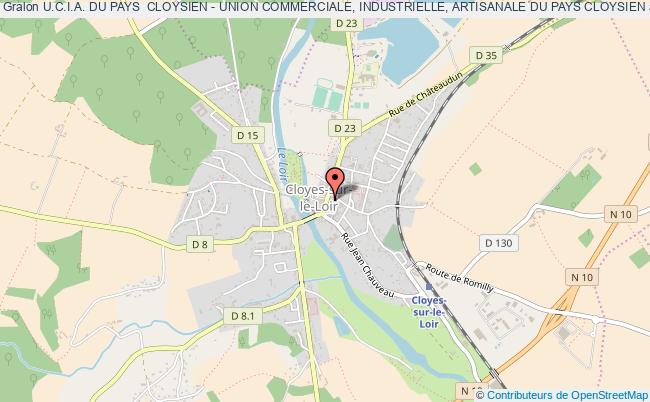 plan association U.c.i.a. Du Pays  Cloysien - Union Commerciale, Industrielle, Artisanale Du Pays Cloysien Cloyes-sur-le-Loir