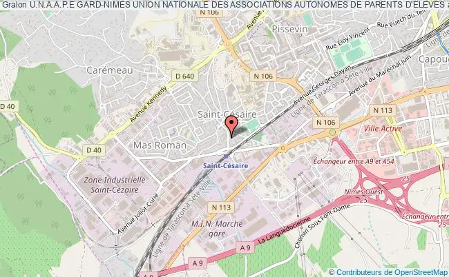 plan association U.n.a.a.p.e Gard-nimes Union Nationale Des Associations Autonomes De Parents D'eleves Nîmes