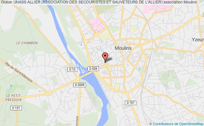 plan association Unass Allier (association Des Secouristes Et Sauveteurs De L'allier) Moulins