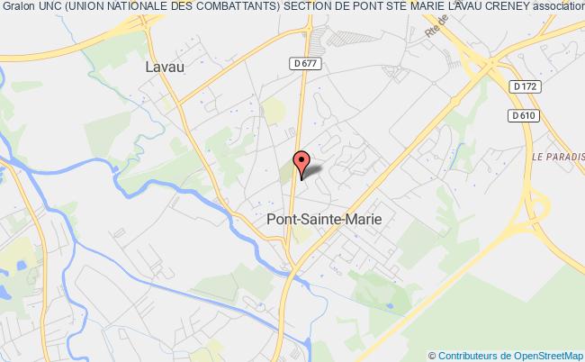 plan association Unc (union Nationale Des Combattants) Section De Pont Ste Marie Lavau Creney Pont-Sainte-Marie