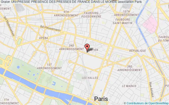 plan association Uni-presse Presence Des Presses De France Dans Le Monde Paris