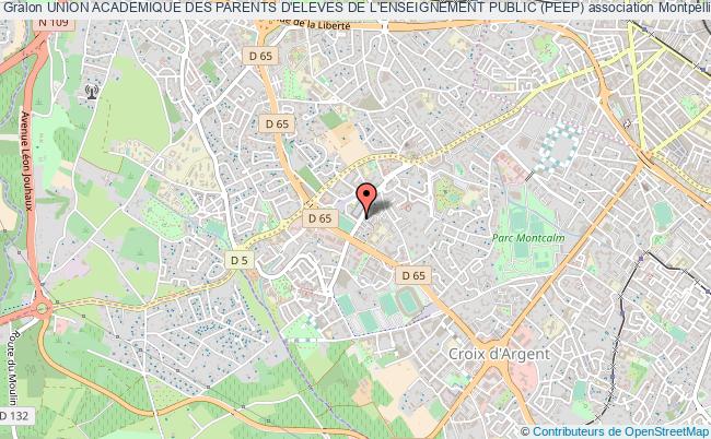 plan association Union Academique Des Parents D'eleves De L'enseignement Public (peep) Montpellier