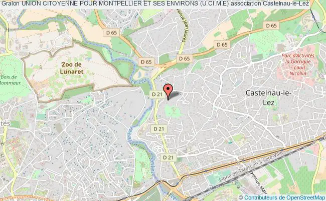 plan association Union Citoyenne Pour Montpellier Et Ses Environs (u.ci.m.e) Castelnau-le-Lez