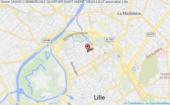 plan association Union Commerciale Quartier Saint AndrÉ Vieux-lille Lille