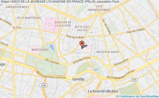 plan association Union De La Jeunesse Lituanienne En France (prljs) Paris