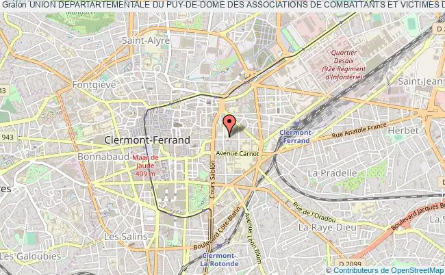 plan association Union Departartementale Du Puy-de-dome Des Associations De Combattants Et Victimes De Guerre (udac) Clermont-Ferrand