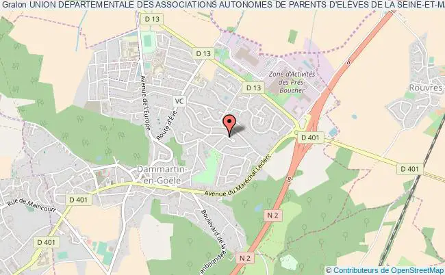 plan association Union Departementale Des Associations Autonomes De Parents D'elÈves De La Seine-et-marne Dammartin-en-Goële