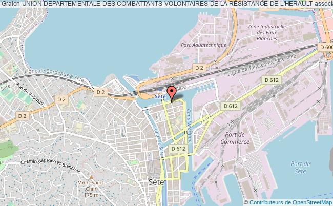 plan association Union Departementale Des Combattants Volontaires De La Resistance De L'herault Sète