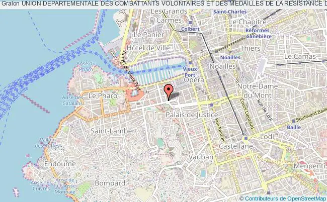 plan association Union Departementale Des Combattants Volontaires Et Des Medailles De La Resistance Des Bouches-du-rhone (cvmr) Marseille