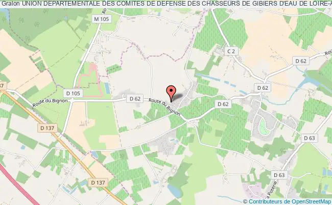 plan association Union Departementale Des Comites De Defense Des Chasseurs De Gibiers D'eau De Loire-atlantique Château-Thébaud