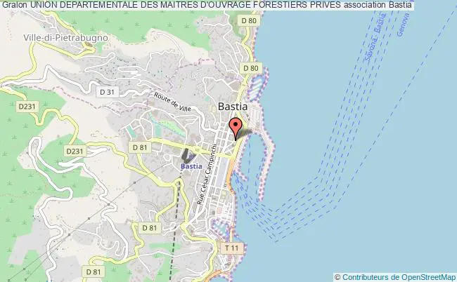 plan association Union Departementale Des Maitres D'ouvrage Forestiers Prives Bastia