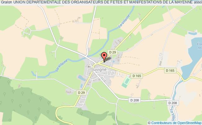plan association Union Departementale Des Organisateurs De Fetes Et Manifestations De La Mayenne Juvigné
