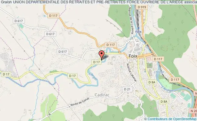 plan association Union Departementale Des Retraites Et Pre-retraites Force Ouvriere De L'ariege Foix