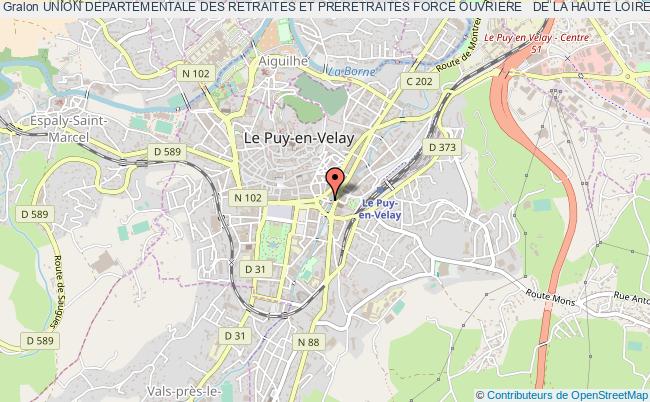 plan association Union Departementale Des Retraites Et Preretraites Force Ouvriere   De La Haute Loire Le    Puy-en-Velay