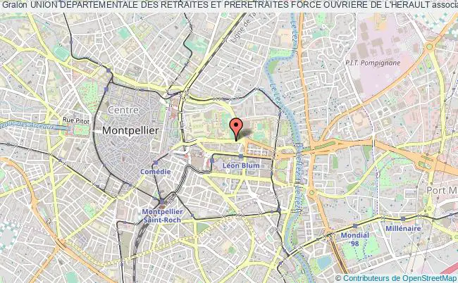 plan association Union Departementale Des Retraites Et Preretraites Force Ouvriere De L'herault Montpellier