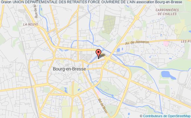 plan association Union DÉpartementale Des RetraitÉs Force OuvriÈre De L'ain Bourg-en-Bresse