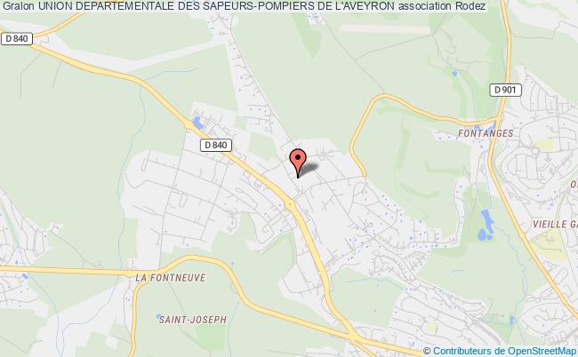 plan association Union Departementale Des Sapeurs-pompiers De L'aveyron Rodez