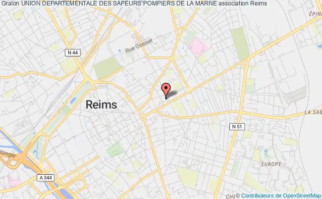 plan association Union Departementale Des Sapeurs Pompiers De La Marne Reims