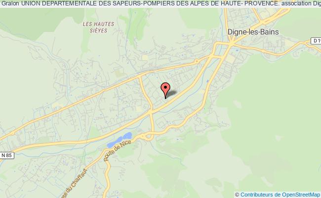 plan association Union Departementale Des Sapeurs-pompiers Des Alpes De Haute- Provence. Digne-les-Bains