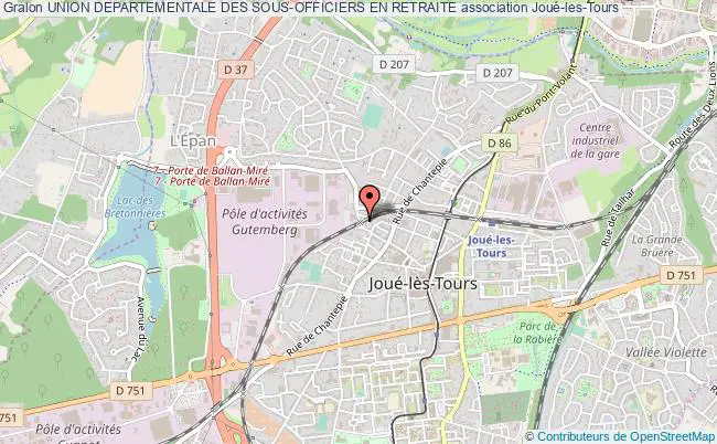 plan association Union Departementale Des Sous-officiers En Retraite Joué-lès-Tours