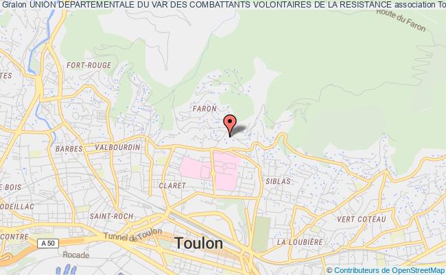 plan association Union Departementale Du Var Des Combattants Volontaires De La Resistance Toulon